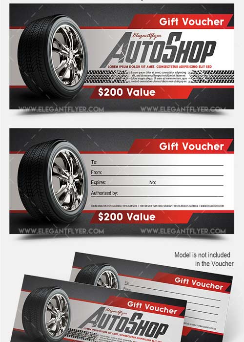 Auto Shop V1 Premium Gift Certificate PSD Template