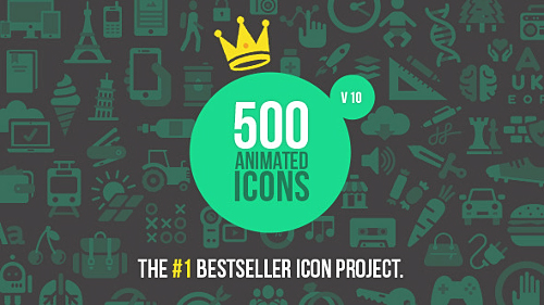 500 Animated Icons - Project for After Effects (Videohive)