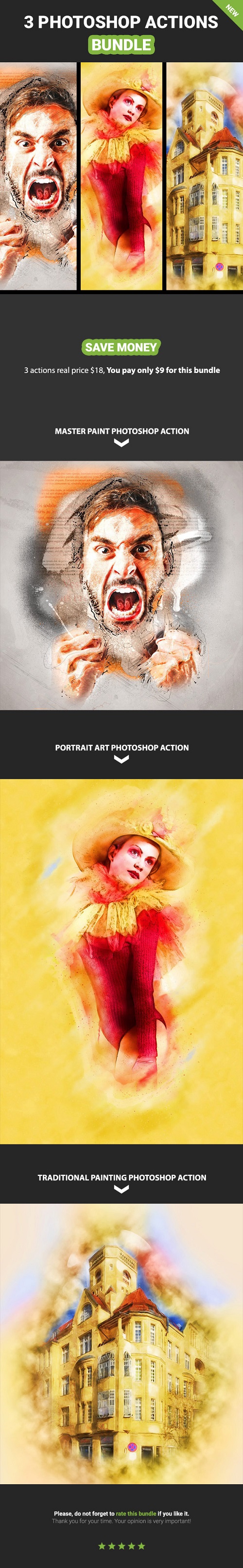 3 photoshop Action Bundle - Vol.6 - 20820820