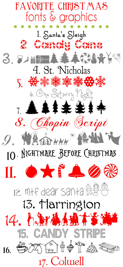 Favorite Christmas Fonts and Graphics Collection (17 Fonts)