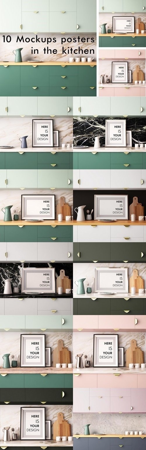 10 Mockups posters in the kitchen 1477410