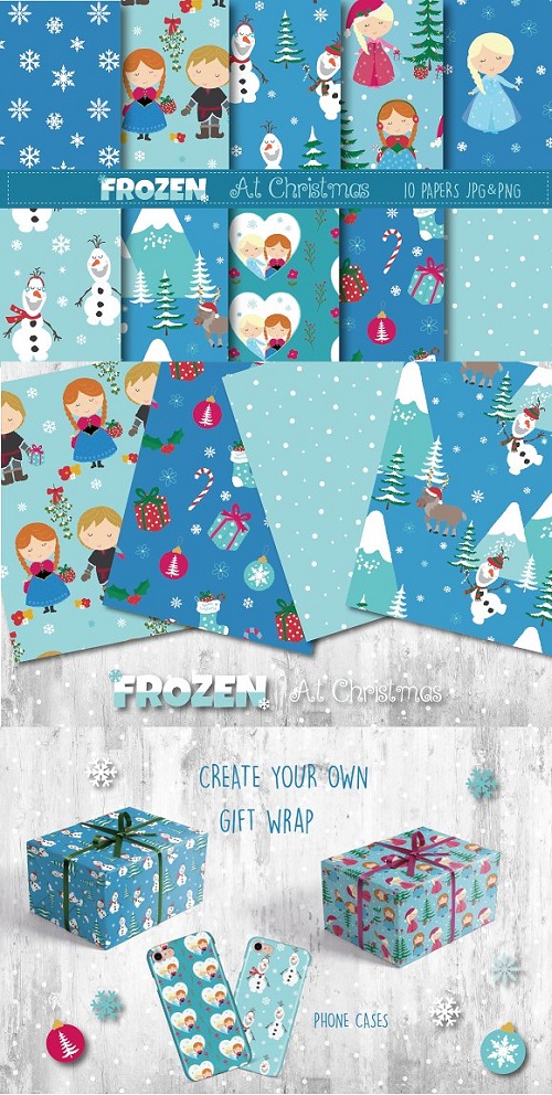 Frozen at christmas paper 2123250