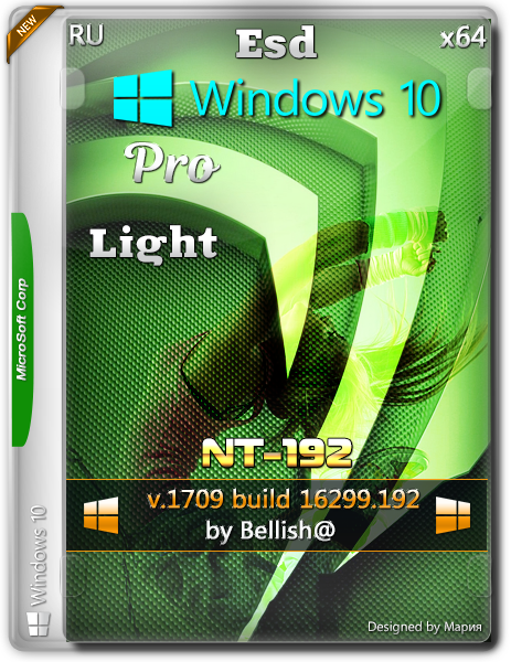 Windows 10 Pro Light (NT-192) by Bellish@ (Esd) (x64) (2018) [Rus]
