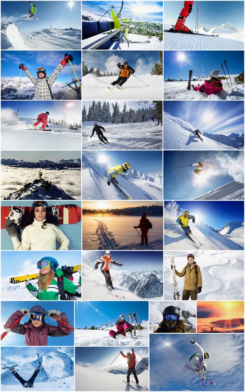 Mountain skier skiing slope snow snowboard winter holidays 25 HQ Jpeg