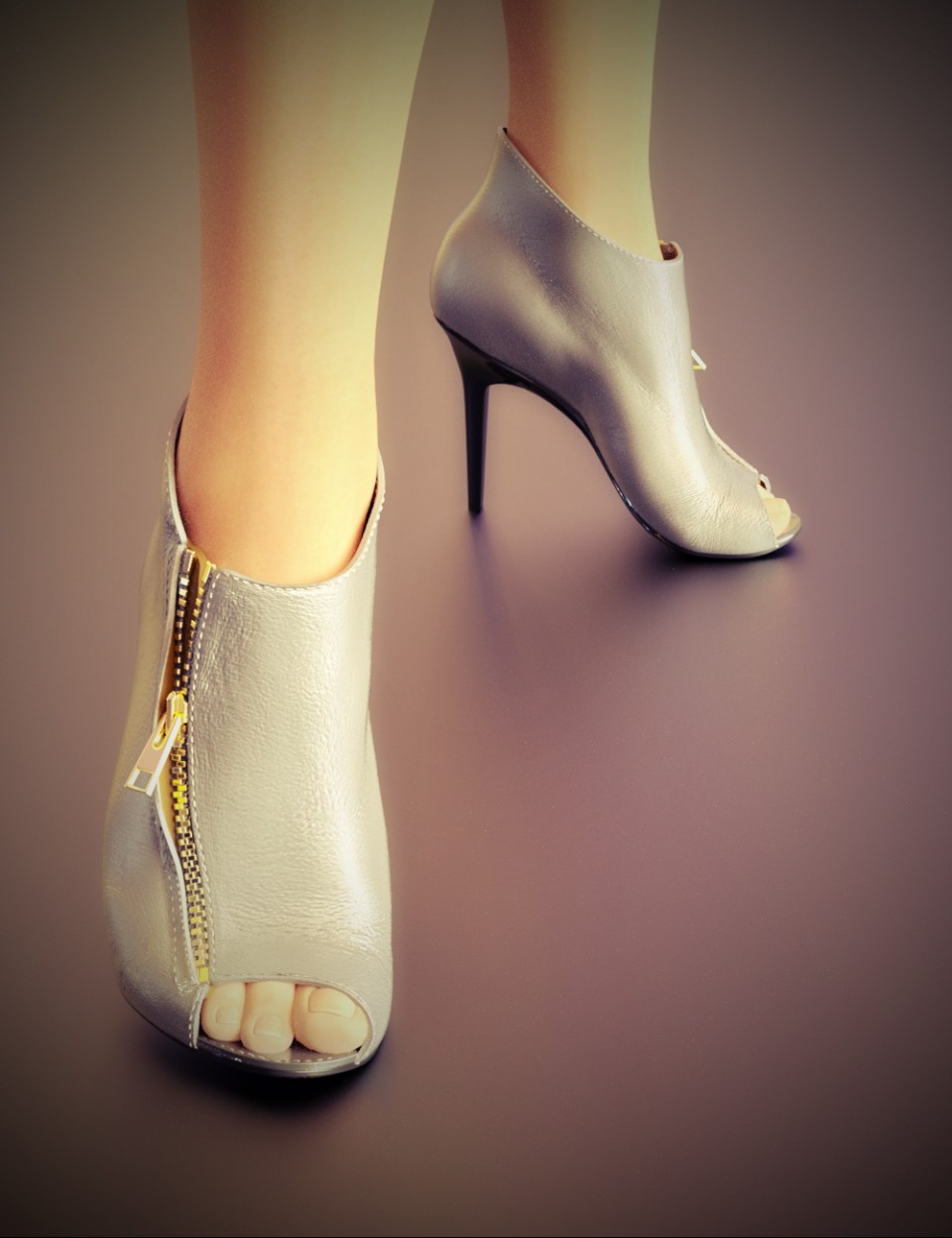 Zipper Ankle Boots for Genesis 3 Female(s)
