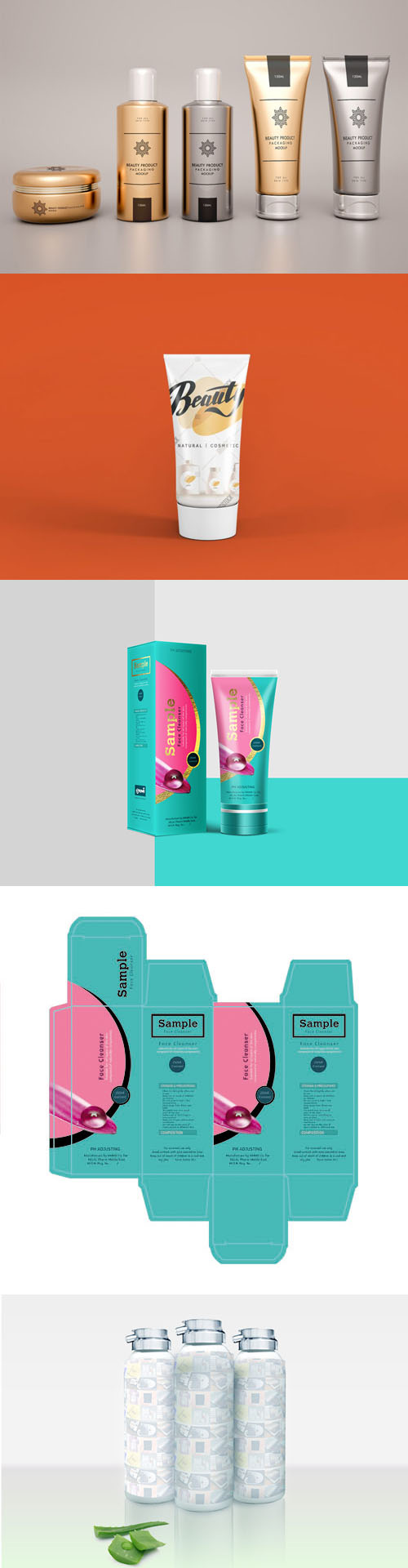 Cosmetic Product Design Packaging PSD Mockups