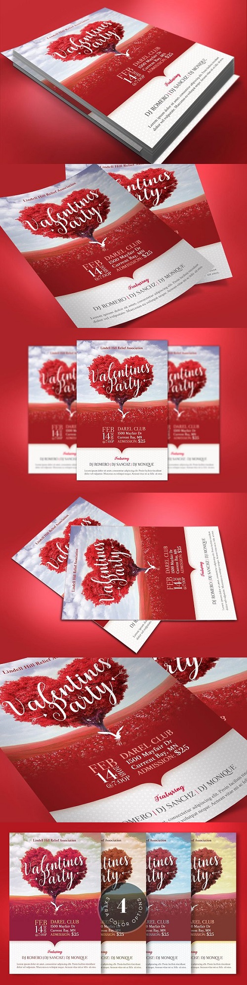 Tree Heart Valentines Party Flyer 2251320