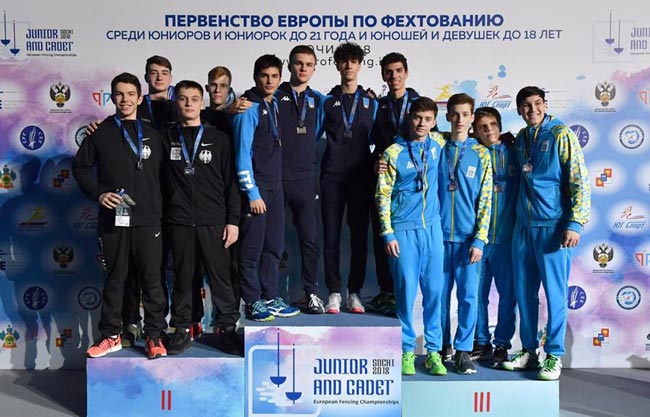 Команда украинских шпажистов – бронзовый призер чемпионата Европы среди кадетов