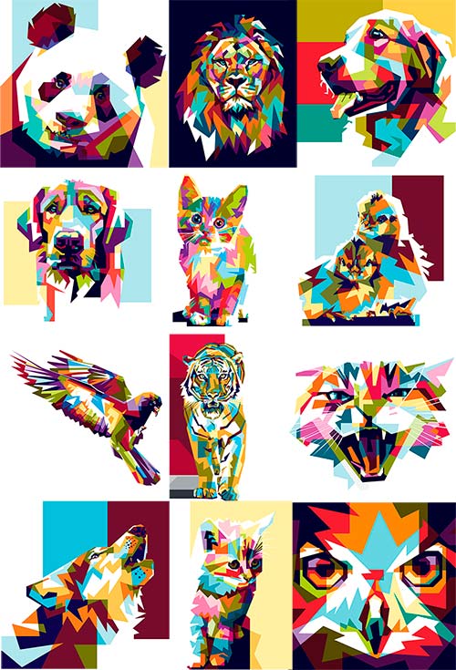      / Colorful animals in vector