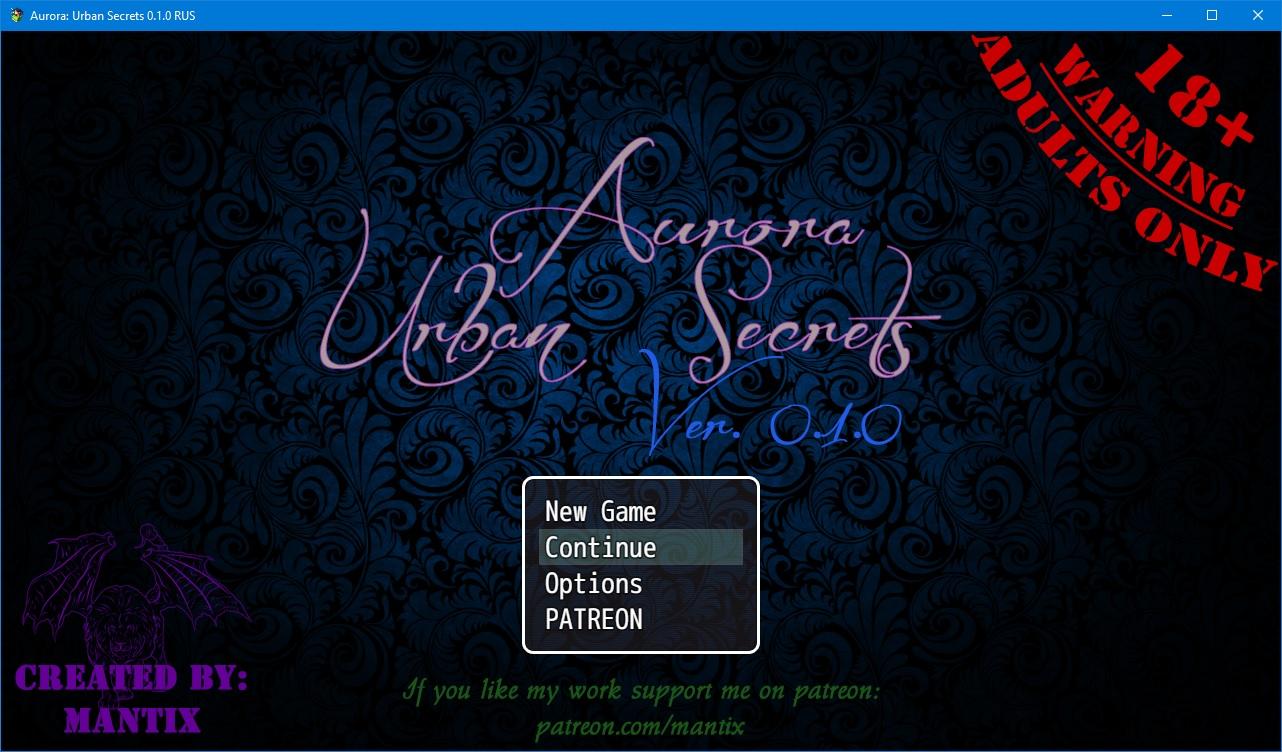 Aurora: Urban Secrets [InProgress, 0.1.0] (MANTIX) [uncen] [2018, RPGM, ADV, Fights, Secrets, Family issues found] [rus+eng]
