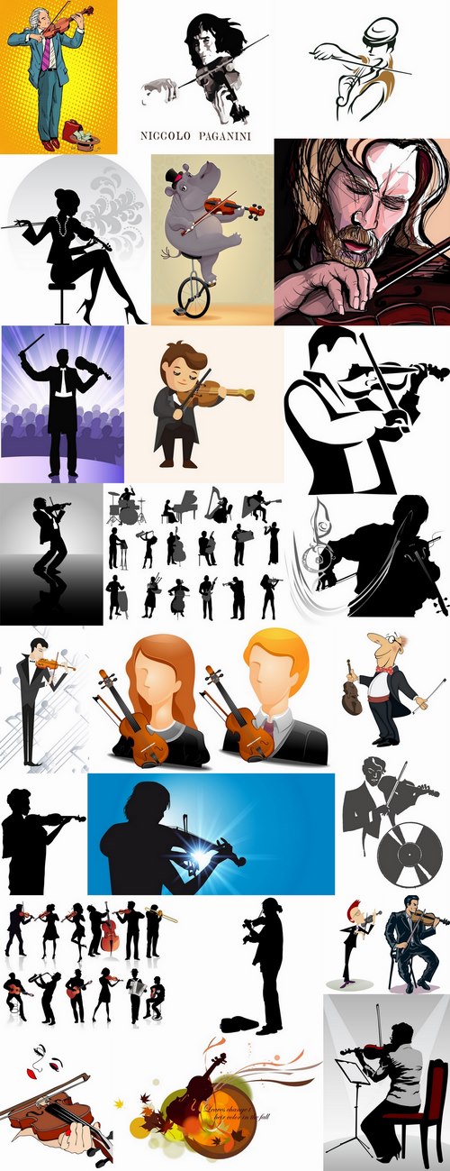 Violinist musician violin vector image 25 EPS