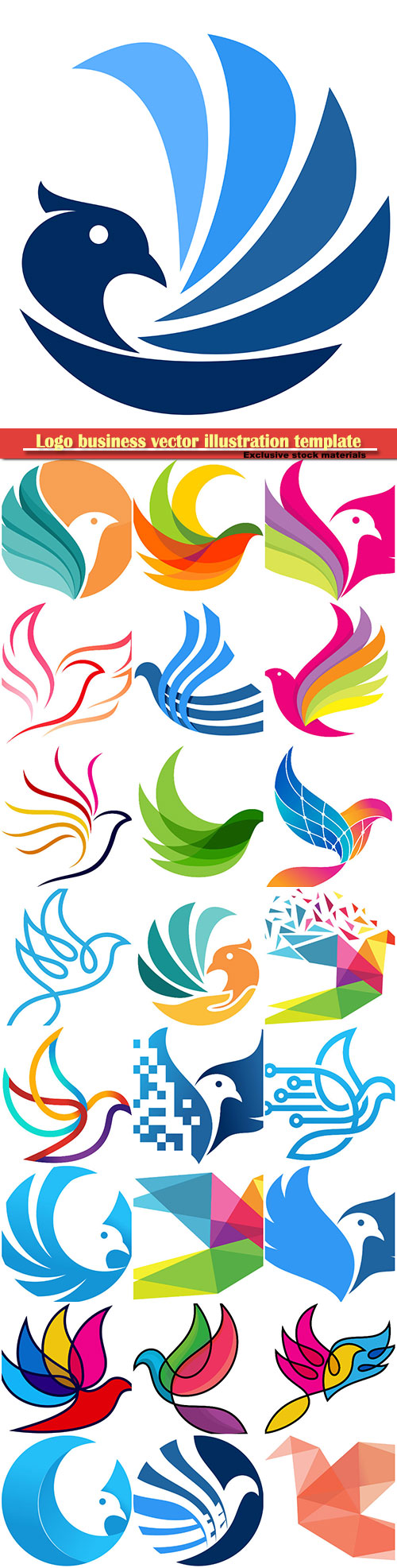 Birds logo business vector illustration template # 83